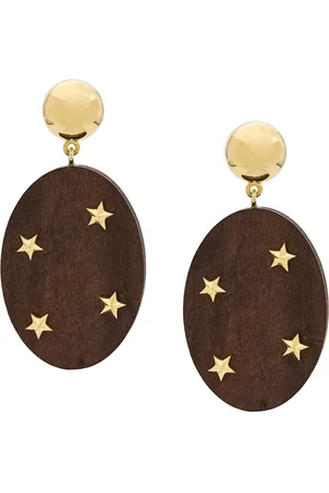 ESHVI Star embellished wooden drop earrings