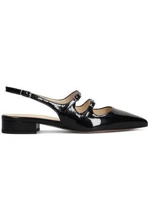 ANNA F. Patent-finish ballet flats