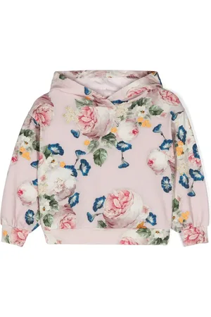 MONNALISA Floral-print cotton hoodie