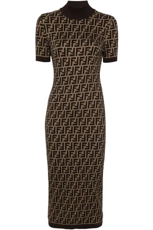 Fendi FF-jacquard midi dress