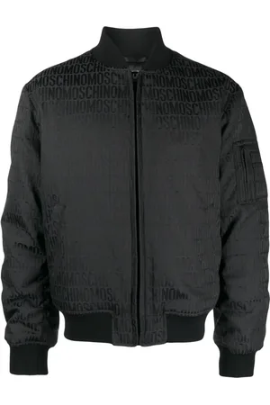 Moschino All-over-logo-print cotton bomber jacket