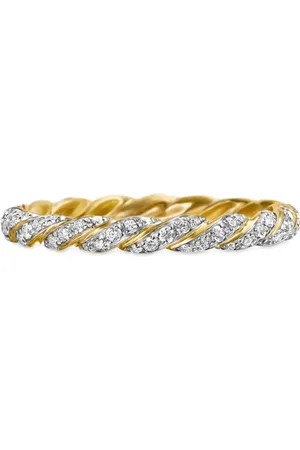 David Yurman 18kt yellow Pav?? Petite diamond band ring (2.8mm)