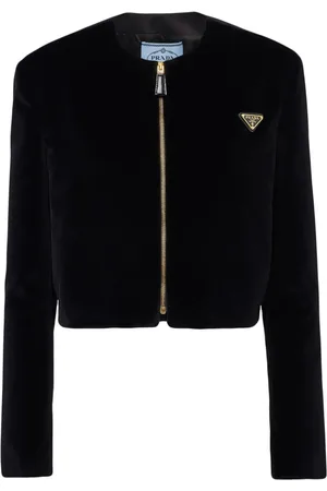 Prada Triangle-logo velvet jacket