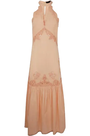 Twin-Set Broderie-anglaise halterneck maxi dress