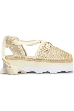 Mou Logo-lettering espadrilles