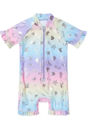 SOLISWIM KIDS Sea life-print sun suit