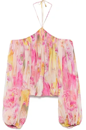 BLUMARINE Floral-print georgette blouse