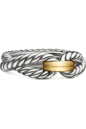 David Yurman 18kt yellow gold and sterling Cable Loop band ring (7mm)