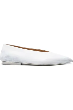 MARSÈLL Distressed-effect leather ballerina shoes