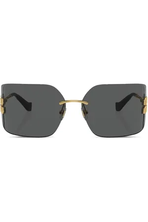 Miu Miu Logo-plaque frameless sunglasses