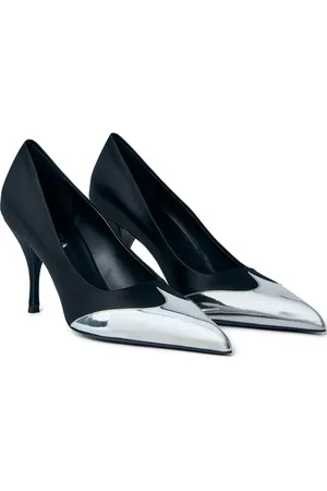 Prada 85mm metallic-toecap pumps
