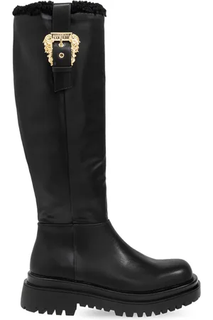 VERSACE Drew baroque buckle knee-high boots