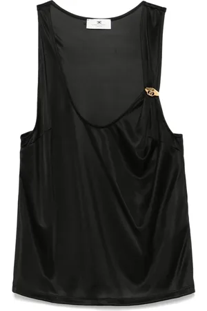 Elisabetta Franchi Logo-jewel jersey tank top