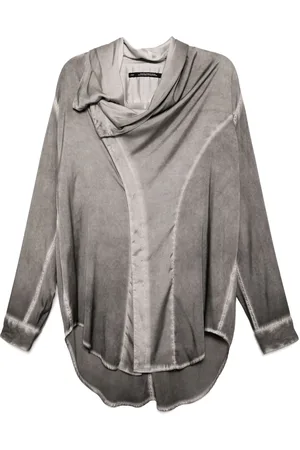 JULIUS Satin wrap-neck shirt