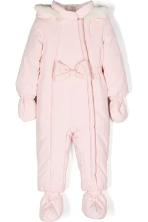 MONNALISA Bow-detail padded snowsuit