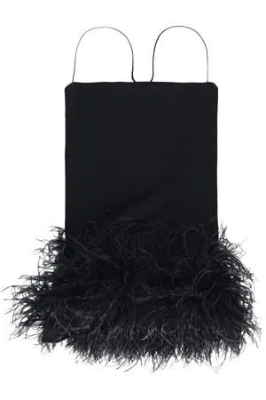 The Attico Fujiko feather-trim minidress
