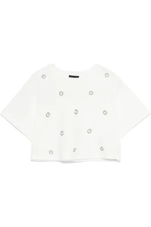 MONNALISA Eyelet-detailing T-shirt