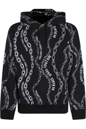 VERSACE Logo-print cotton hoodie