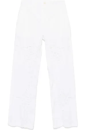 Marine Serre Lace-panel trousers