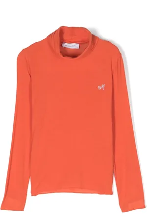 MONNALISA Logo-embellished roll-neck T-shirt