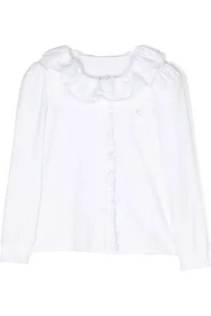 MONNALISA Frilled-trim jersey shirt