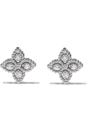 Roberto Coin 18kt white gold Princess Flower diamond earrings