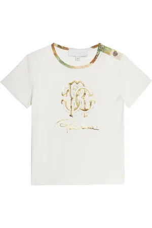 Roberto Cavalli Logo-print button-detail T-shirt