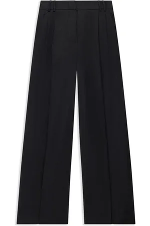 Another Tomorrow Wide-leg pleated linen trousers