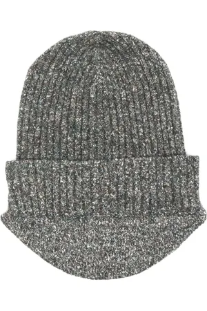 RANRA M??lange-effect ribbed-knit beanie