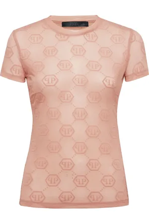 Philipp Plein Monogram-pattern tulle T-shirt