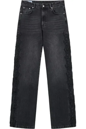 ROUGH. High-waisted straight-leg jeans