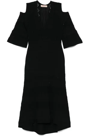 Twin-Set Punched-knit midi dress