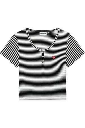 Chocoolate Striped logo T-shirt