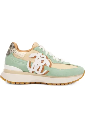 Roberto Cavalli Leather-panelled sneakers