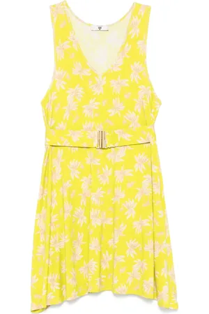 Twin-Set Palm-print mini dress
