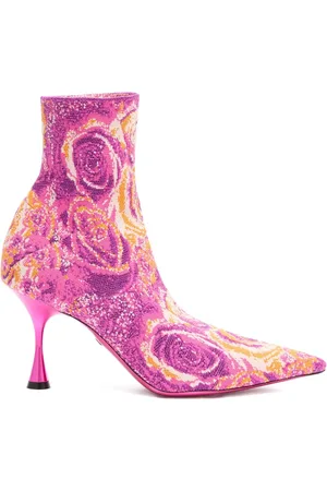 Roberto Cavalli Sparkling floral ankle boots