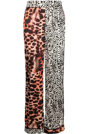 Roberto Cavalli Leopard print panelled trousers