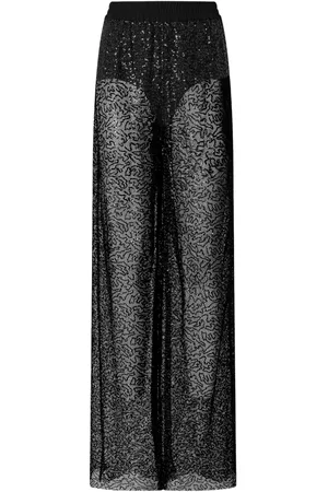 Pinko Sheer sequinned wide-leg trousers