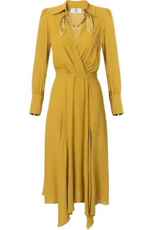 Elisabetta Franchi Jewel-scarf midi dress