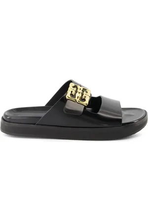 Givenchy Logo-plaque leather slides