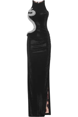 Philipp Plein Crystal-embellished cut out-detail maxi dress