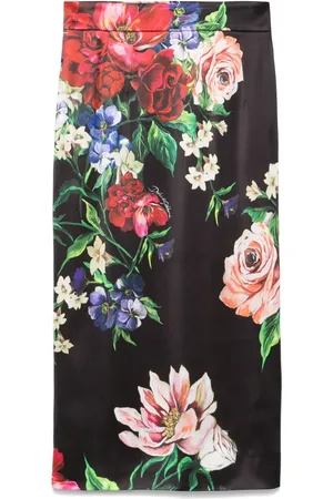 Dolce & Gabbana Floral-print midi skirt