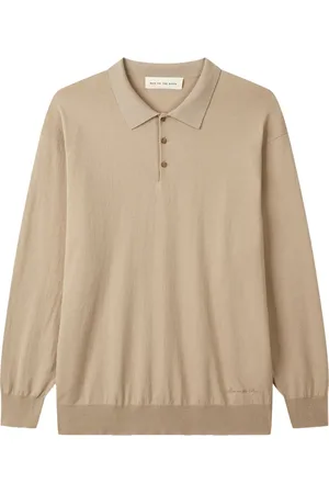 MAN ON THE BOON. Long-sleeved cotton polo shirt