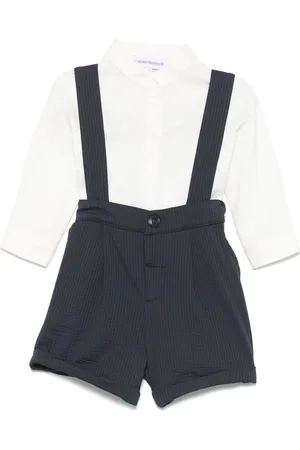 Emporio Armani Textured-finish shorts set