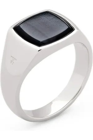 TOM WOOD Recycled sterling Kay blue hawk eye ring