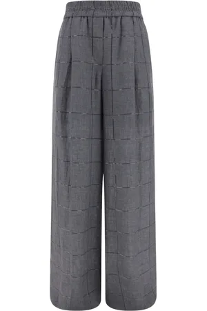 Brunello Cucinelli Checked palazzo trousers