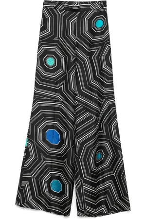 Sandro X Louise Bourgeois geometric-print trousers