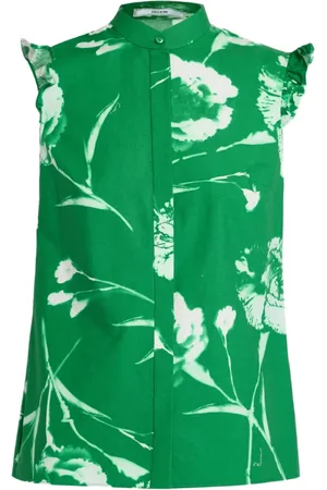 Erdem Floral-print ruffle-detail blouse