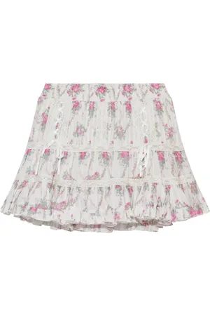LOVESHACKFANCY Rose-print mini skirt