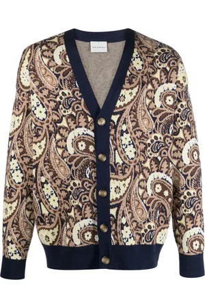 Drôle de Monsieur V-neck paisley-print cardigan